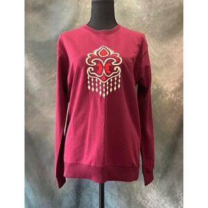 Fratelli Casa Womens S Maroon‎ Embellished Pullover Top Made in Uzbekistan